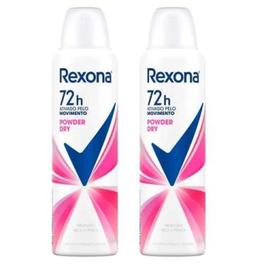 Imagem de Kit Desodorante Aerosol Rexona Powder Dry 150ml - 2 unidades