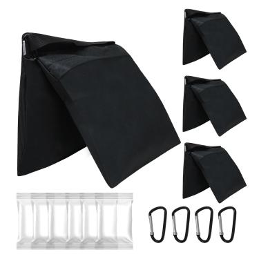 Imagem de Conjunto de 4 sacos de areia para fotografia, sacos de peso para equipamento de vídeo fotográfico de suporte leve, sacos de areia para barracas, bolsas de peso pesado para pesos de dossel, tripé leve