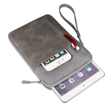 Imagem de Capa Estojo Kindle Paperwhite Colorsoft/Signature Edition e iPad Tablet Até 8" polegadas Bolsa de Zíper (Cinza)