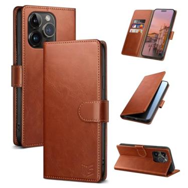 Imagem de SUANPOT Capa carteira compatível com iPhone 14 Pro Max de 6,7 polegadas com suporte de cartão de crédito com bloqueio RFID, capa protetora de couro PU flip book masculina e feminina para Apple 14 Pro