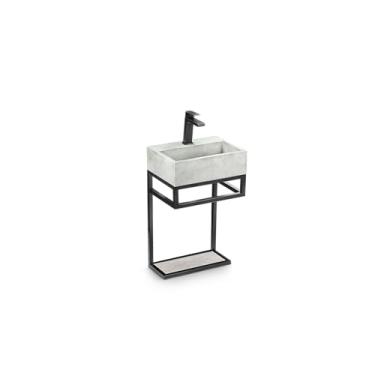 Imagem de Gabinete para Banheiro Iron Los Angeles 40cmx30cm Preto Fosco/concreto