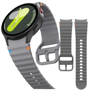 Imagem de Pulseira Galaxy Watch 7 Silicone Macio Ajuste Fácil (Cinza Chumbo)