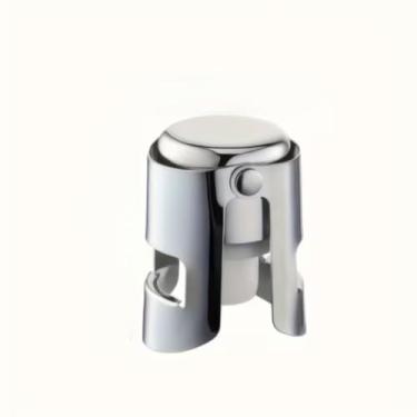Imagem de 1 tampa de garrafa de vinho à prova de vazamento – aço inoxidável com silicone de grau alimentício para bebidas espumantes