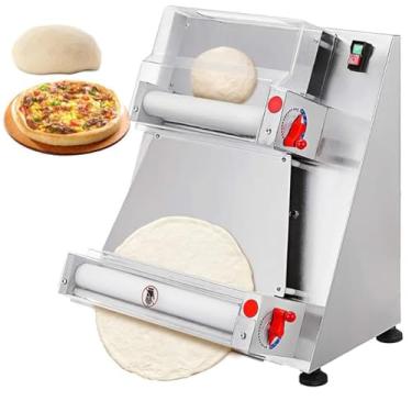 Imagem de Prensa de pizza comercial, máquina de massa de pizza de 12/15 polegadas, ferramenta de cozinha de aço inoxidável Máquina de prensa de pizza para lojas de comida ocidental, confeitarias, restaurantes