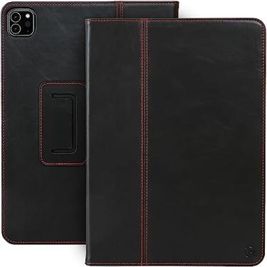 Imagem de Casemade Capa de couro real para iPad Pro de 11 polegadas (modelos de 1ª/2ª/3ª/4ª geração 2018/2020/2021/2022) - Capa fina premium/fólio inteligente com suporte duplo e hibernar/despertar automático