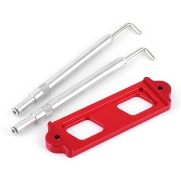 Imagem de KIMISS Kit de Amarração para Bateria, Resistente, Liga de Alumínio, Suporte para Carro, Montagem Segura Com Ganchos, para Crx Integra Rsx 1988 2015 (Vermelha)