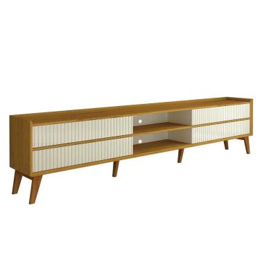 Imagem de Rack Bancada Magnifico 212 Para Tvs De Até 75 Polegadas Com Pes Naturale Off White - Gelius