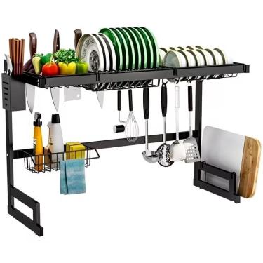 Imagem de Escorredor Louca Suspenso Pia Cozinha Multiuso Organizador Suporte Pratos Talheres Copos Utensilios Facas Tabuas Aco Car