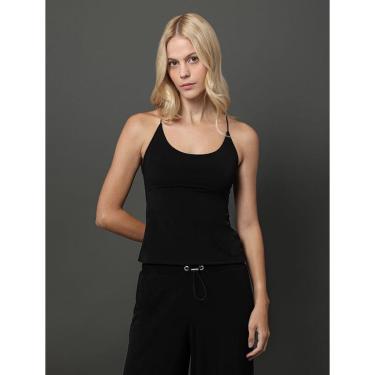 Imagem de Blusa Feminina Malha Jersey Calvin Klein Jeans - Preto-Feminino