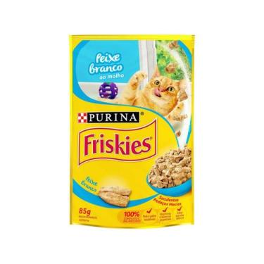 Imagem de Ração Úmida para Gato Adulto Sachê Friskies - Peixe Branco ao Molho 85