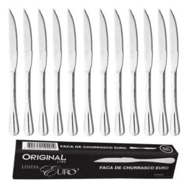 Imagem de Faca Para Churrasco Linha Euro kit Com 12 Unidades - Origianl Line