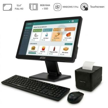 Imagem de Kit PDV Completo Computador AllinOne Touchscreen 15.6 com Impressora t