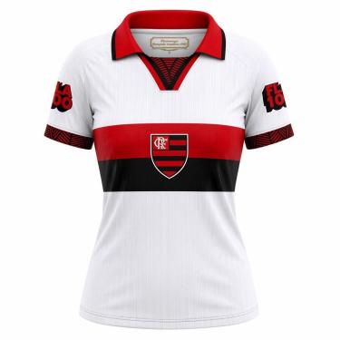Imagem de Camisa Feminina Flamengo Retrô 1996 Branca Licenciada Betel-Feminino