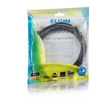 Imagem de Cabo Usb 2.0 Am-bm Para Impressoras 1,8m Preto 1 Un Elgin