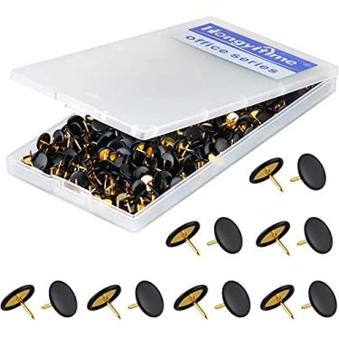 Imagem de HongyiTime 400 peças de alfinetes, tachas de polegar, tachas de parede, tachas, tachinhas, pinos planos, tachinhas planas, pinos de pressão para quadro de cortiça, pinos para parede, pinos de prancha,