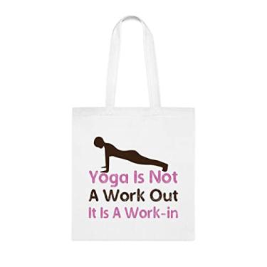 Imagem de Ioga não é uma bolsa de treino, presente divertido, bolsa de ombro, bolsas reutilizáveis, cesta de Natal de aniversário, ideia de presente, Branco