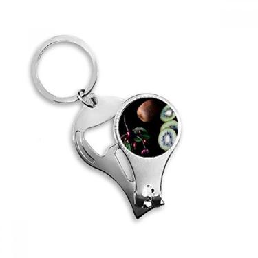 Imagem de Frescas Frutas Kiwifruit Cereja Picture Nail Nipper Ring Chaveiro Abridor de Garrafas Cortador