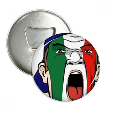 Imagem de Tampa de cabeça de maquiagem facial bandeira da Itália abridor de garrafas ímã de geladeira emblema multifuncional