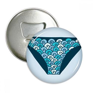 Imagem de Calção de banho azul ilustração padrão abridor de garrafas ímã de geladeira emblema multifuncional