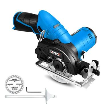 Imagem de DNA MOTORING Serra circular compacta sem fio TOOLS-00173 12 V com lâmina 20T de 85 mm e chave hexagonal, azul (apenas ferramenta)