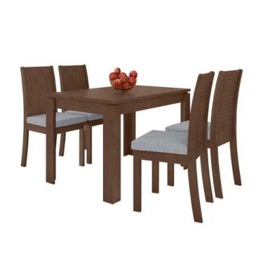 Imagem de Conjunto De Mesa Com 4 Cadeiras Lopas Athenas Imbuia Clean