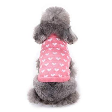 Imagem de Casaco de moletom com capuz para cães suéter de coração pequeno para cães e gatos; jaqueta para filhotes de pelúcia Chihuahua Yorkshire; poodle maltês filhote pug tamanho PP