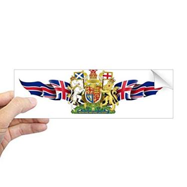 Imagem de DIYthinker Adesivo retangular com emblema nacional da bandeira do Reino Unido para notebook, janela