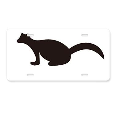 Imagem de DIYthinker Black Polecat Animal Portrayal placa de licença decoração de aço inoxidável automóvel