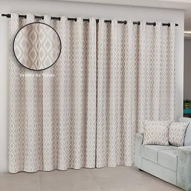 Imagem de Cortina Prisma 4x2,60m Semi Blackout + Capas para Almofada Linho/Jacquard - Nude