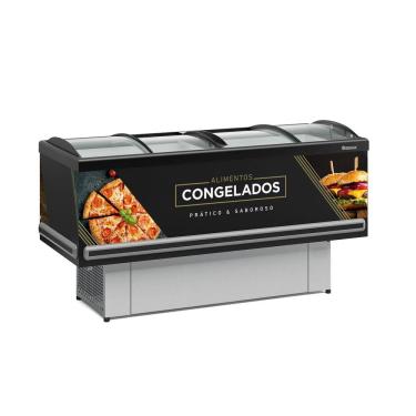 Imagem de Ilha De Congelados Plus Gesv-190c Preto Vidro Curvo 220V - Gelopar