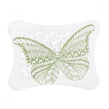 Imagem de Moldura de quebra-cabeça de pipa de borboleta verde ornamento de quebra-cabeça