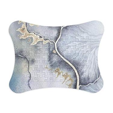 Imagem de Moldura de quebra-cabeça abstrata aquarela com tinta sombreada, enfeite de jogo de quebra-cabeça