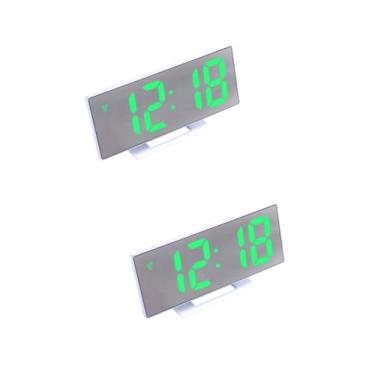 Imagem de IMIKEYA Relógio De Bateria 2 Peças De Relógio De Parede Branco Grande 3D Liderado