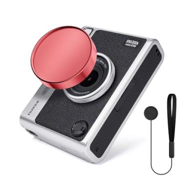 Imagem de HIYQIN Tampa de lente Mini EVO, tampa protetora de lente compatível com Fujifilm Instax Mini Evo, capa protetora de lente Instax Mini Evo - plástico, vermelho