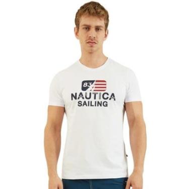 Imagem de Camiseta Nautica Masculina Sailing 83 Icon Flag Branca-Masculino
