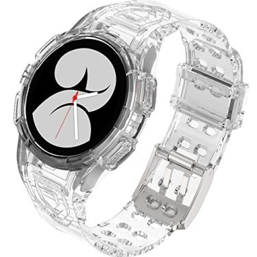 Imagem de NINKI Pulseira compatível com Galaxy Watch 7 de 40 mm FE 2024 Galaxy Watch 6 com capa transparente para Galaxy Watch 7 FE 6 5 4, capa esportiva para Samsung Watch 6 de 40 mm, capa transparente