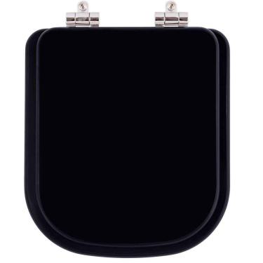 Imagem de Tampa De Vaso Sanitario Poliester Com Amortecedor Piano Preto Ebano Fosco Para Bacia Deca