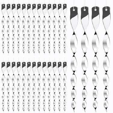 Imagem de Hausse Pacote com 30 refletores repelentes de pássaros, hastes de plástico prateadas para pendurar, dispositivo de dissuasão reflexivo para pássaros, acabamento brilhante decorativo para jardim, como pica-pau, pombos e gansos