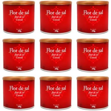 Imagem de Flor De Sal Cimsal, 350g (Sal Marinho Integral) Rico em Minerais Como Magnésio, Cloreto de Sódio e Potássio Kit Com 9 Latas