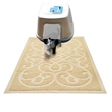 Imagem de PetLike Tapete de areia para gatos, tapete de armadilha de areia grosso, tapete de caixa de areia durável, impermeável, tapete lavável com suporte antiderrapante, macio nas patas de gatinho e fácil de