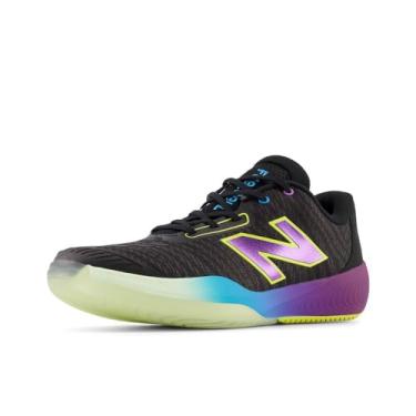Imagem de New Balance Tênis masculino FuelCell 996 V4 Hard Court, Preto/roxo desbotado/azul costeiro, 38