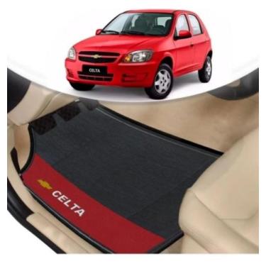 Imagem de Kit 4 Tapete De Carro Chevrolet Celta Bordado Personalizado Símbolo - 