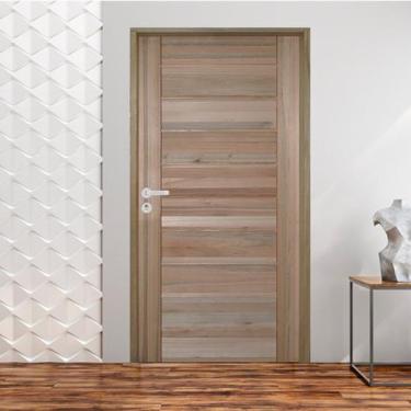 Imagem de Kit Porta de Madeira BBB 210x72cm Batente 11cm Fechadura Stilo Rodam