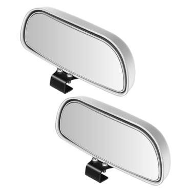 Imagem de Espelho de ponto cego para carro, espelho retrovisor de vidro HD retangular, espelho angular convexo auxiliar ajustável de 360 graus, espelho lateral automotivo universal para carros, caminhões, SUVs,