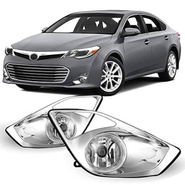 Imagem de Substituição CPW para [2013 2014 2015 Toyota Avalon] par de luzes de neblina de direção de para-choque de lentes transparentes + fiação + kit de interruptor