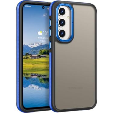 Imagem de Rayboen Capa para Samsung Galaxy S23 FE, traseira rígida translúcida fosca de policarbonato [borda antiderrapante texturizada triangular] Capa de telefone à prova de impacto anti-impressão digital