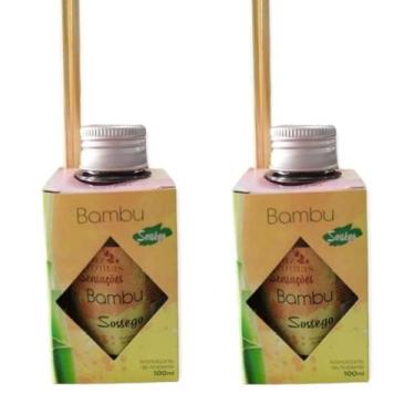 Imagem de 2 Aromatizador Ambiente de Bambu Perfumador Vareta Casa 100ml Difusor 