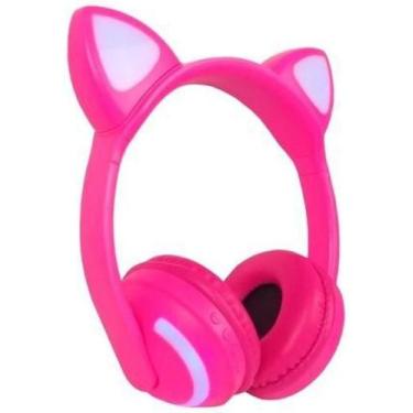 Imagem de Fone de Gatinho com 7 Cores de LED Sem fio com Microfone Headset Orelh