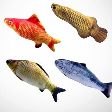 Imagem de Brinquedo de Gato Pet Pelúcia Peixe com Catnip Erva Sortido