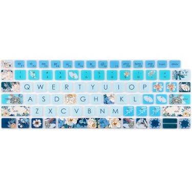 Imagem de WSLUCKO Capa de silicone para teclado Dell Latitude 3440 3450 5430 5431 54207430 7420 7410 35.6 cm, 39.6 cm Dell Latitude 7520 9000 9510 9520 9420 9430/40.6 cm cm 765 0 7640, peônia